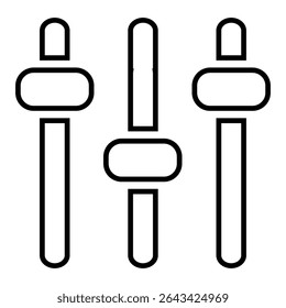 equalizer line icon design. equalizer thin black outline symbol vector illustration. editable stroke icon on transparent background.
