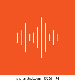 Equalizer line icon for web, mobile and infographics. Vector white icon isolated on red background.