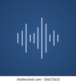 Equalizer line icon for web, mobile and infographics. Vector light blue icon isolated on blue background.