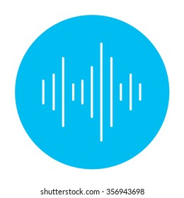 Equalizer line icon for web, mobile and infographics. Vector white icon on the light blue circle isolated on white background.