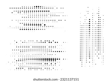 Equalizer lines. Halftone drawing. monochrome background with dots of different size.Sound wave element.