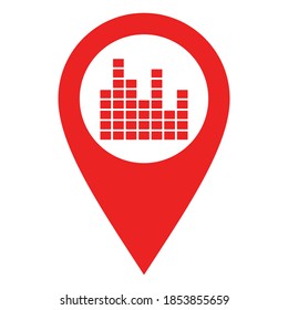 Equalizer and location pin on white