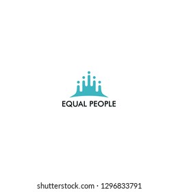 Equalizer logo design with abstract people graphic, equalizer logo design