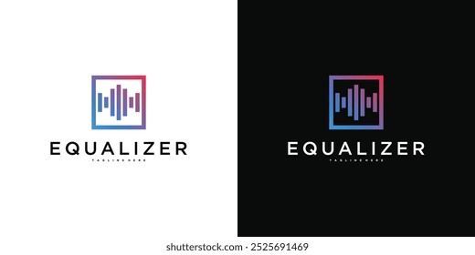 Equalizer logo design. Sound wave or radio wave. Premium Vector