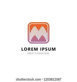 equalizer logo design template, modern, minimalist, simple