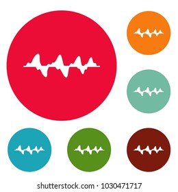 Equalizer media icons circle set vector isolated on white background