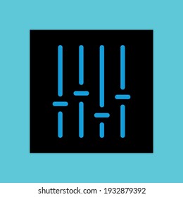 Equalizer, mixer, volume settings, audio, control, media, multimedia lineal color icon. simple illustration. mobile concept app icon and web design. Editable stroke. Design template vector