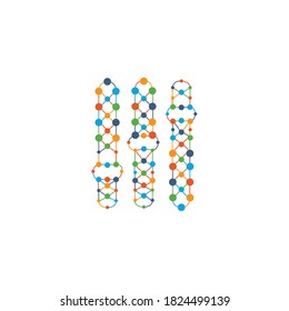 Equalizer Music Composer Sound Controller colorful connected dots digital modern flat vector icon logo