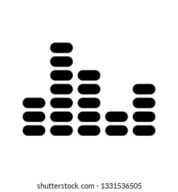 Equalizer music icon vector.  audio levels icon 