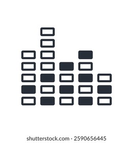 equalizer music icon. vector.Editable stroke.linear style sign for use web design,logo.Symbol illustration.
