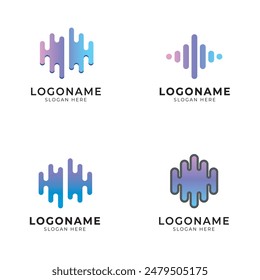 equalizer music logo icon set