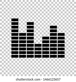 Equalizer. Music. Sound sign. Black icon on transparent background. Illustration.