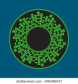 Diseño de icono de símbolo vectorial de círculo de ondas de sonido de música ecualizador. Icono de ecualizador aislado.