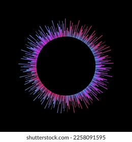 Equalizer music sound wave circle vector symbol icon design. Beautiful illustration on a black background