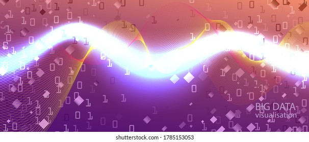 Equalizer Music Vector Wallpaper. Pink Purple Blue Background. Matrix Falling Binary Code. Fractal Liquid Glow Digital Futuristic Slide. Computing Funky Minimal Design. Equalizer Music Banner