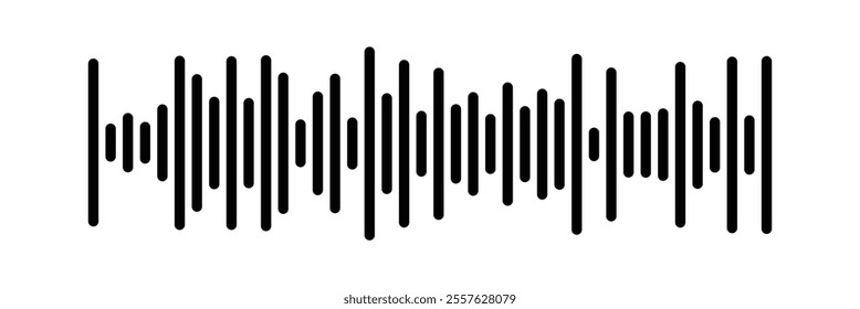 Equalizer music waves collection. Set of black music wave. Black music line wave beat collection. Frequency audio waveform, music wave isolated on white background in eps 10.