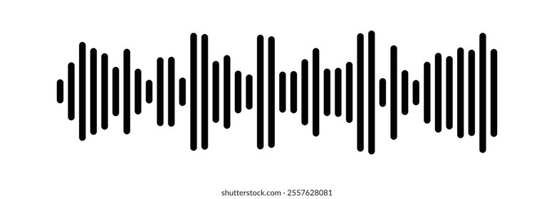 Equalizer music waves collection. Set of black music wave. Black music line wave beat collection. Frequency audio waveform, music wave isolated on white background in eps 10.