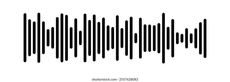 Equalizer music waves collection. Set of black music wave. Black music line wave beat collection. Frequency audio waveform, music wave isolated on white background in eps 10.