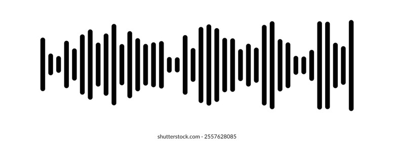 Equalizer music waves collection. Set of black music wave. Black music line wave beat collection. Frequency audio waveform, music wave isolated on white background in eps 10.