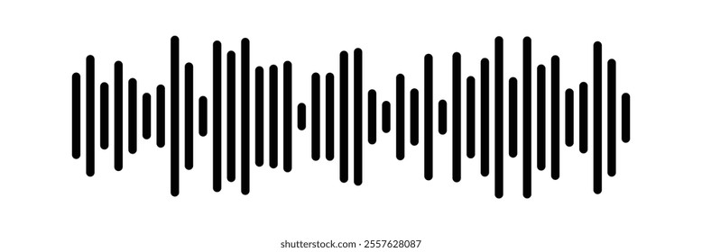 Equalizer music waves collection. Set of black music wave. Black music line wave beat collection. Frequency audio waveform, music wave isolated on white background in eps 10.