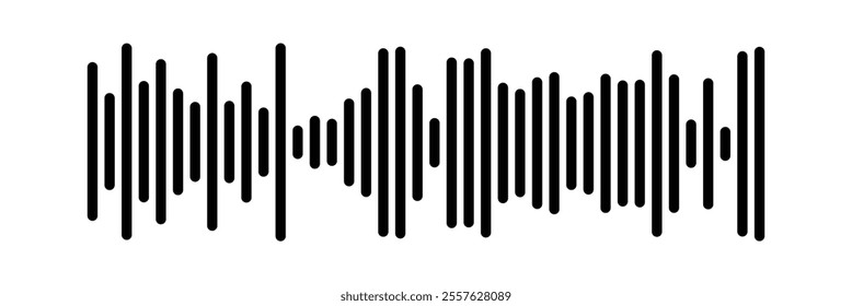 Equalizer music waves collection. Set of black music wave. Black music line wave beat collection. Frequency audio waveform, music wave isolated on white background in eps 10.