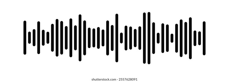 Equalizer music waves collection. Set of black music wave. Black music line wave beat collection. Frequency audio waveform, music wave isolated on white background in eps 10.