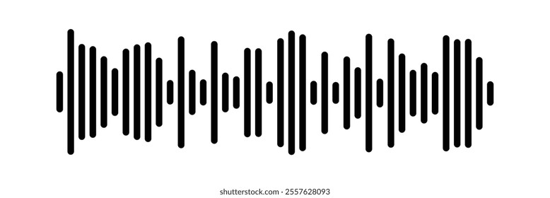 Equalizer music waves collection. Set of black music wave. Black music line wave beat collection. Frequency audio waveform, music wave isolated on white background in eps 10.