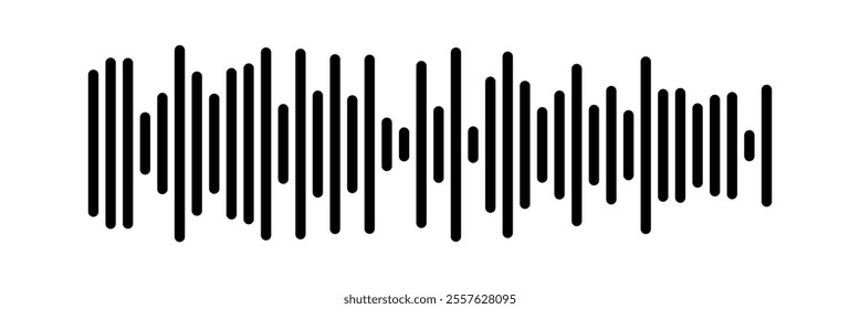 Equalizer music waves collection. Set of black music wave. Black music line wave beat collection. Frequency audio waveform, music wave isolated on white background in eps 10.