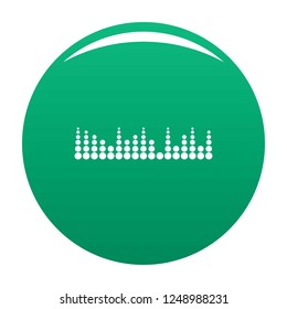 Equalizer musical radio icon. Simple illustration of equalizer musical radio vector icon for any design green