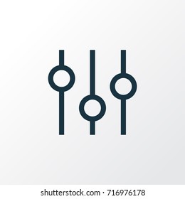 Equalizer Outline Symbol. Premium Quality Isolated Stabilizer Element In Trendy Style.