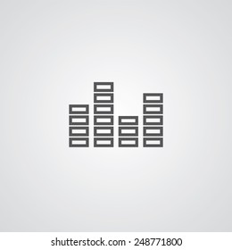 equalizer outline thin symbol, dark on white background, logo editable, creative template 