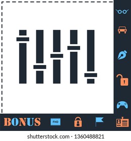 Equalizer. Perfect icon with bonus simple icons