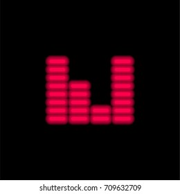 Equalizer red glowing neon ui ux icon. Glowing sign logo vector