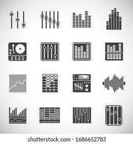 Equalizer verwandtes Symbol auf Hintergrund für Grafik und Web Design. Symbol für kreatives Illustrationskonzept für Web- oder mobile App.