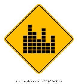 Equalizer and road sign on white