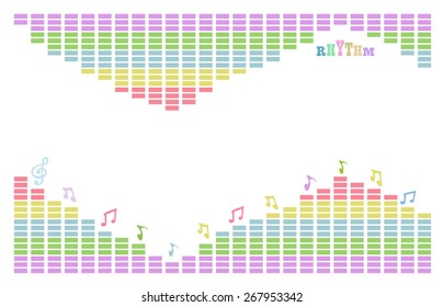 Equalizer scale design on white background. Design for musical.