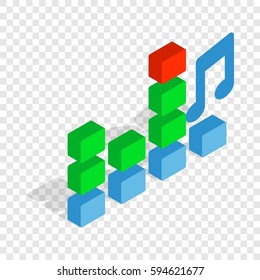 Equalizer scale isometric icon 3d on a transparent background vector illustration