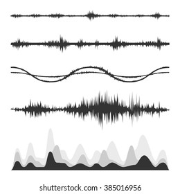 The equalizer, equalizer set,  icon set, vector set of waves, vector icons set waves, musical wave, sound waves, audio wave icon set, Audio equalizer technology, pulse musical , pulse musical set.