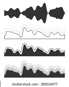 The equalizer, equalizer set,  icon set, vector set of waves, vector icons set waves, musical wave, sound waves, audio wave icon set, Audio equalizer technology, pulse musical , pulse musical set.