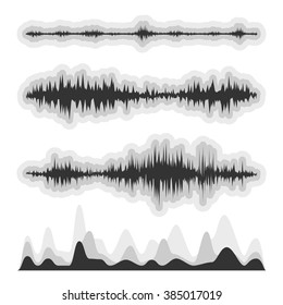 The equalizer, equalizer set,  icon set, vector set of waves, vector icons set waves, musical wave, sound waves, audio wave icon set, Audio equalizer technology, pulse musical , pulse musical set.