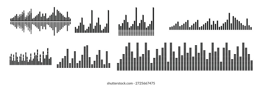 Ecualizador Silueta Forma de onda Sonido Silueta Sonido