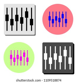 Equalizer. simple flat vector icon illustration on four different color backgrounds