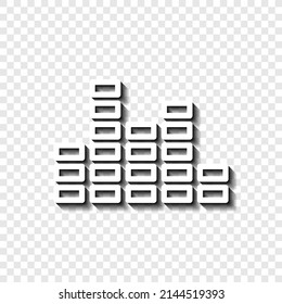 Equalizer simple icon, vector. Flat desing. White with shadow on transparent grid.ai