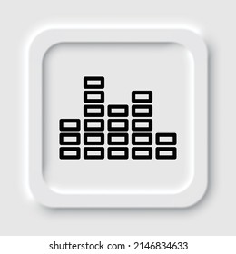 Equalizer simple icon, vector. Flat design. Neumorphism design.ai