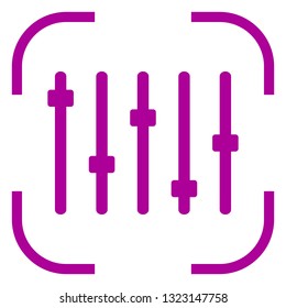 Equalizer slider icon in focus. White background