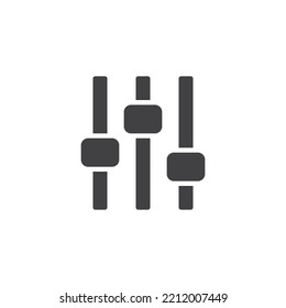 Equalizer sliders vector icon. filled flat sign for mobile concept and web design. Sound adjustments glyph icon. Symbol, logo illustration. Vector graphics