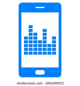 Equalizer and smartphone on white