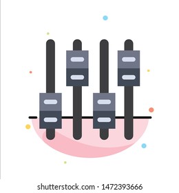 Equalizer, Sound, Audio, Volume Abstract Flat Color Icon Template