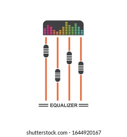 equalizer and sound effect ilustration logo vector icon template