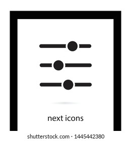 Equalizer, sound mixer, settings icon. Slider icon .The settings of the phone for web site ,apps.